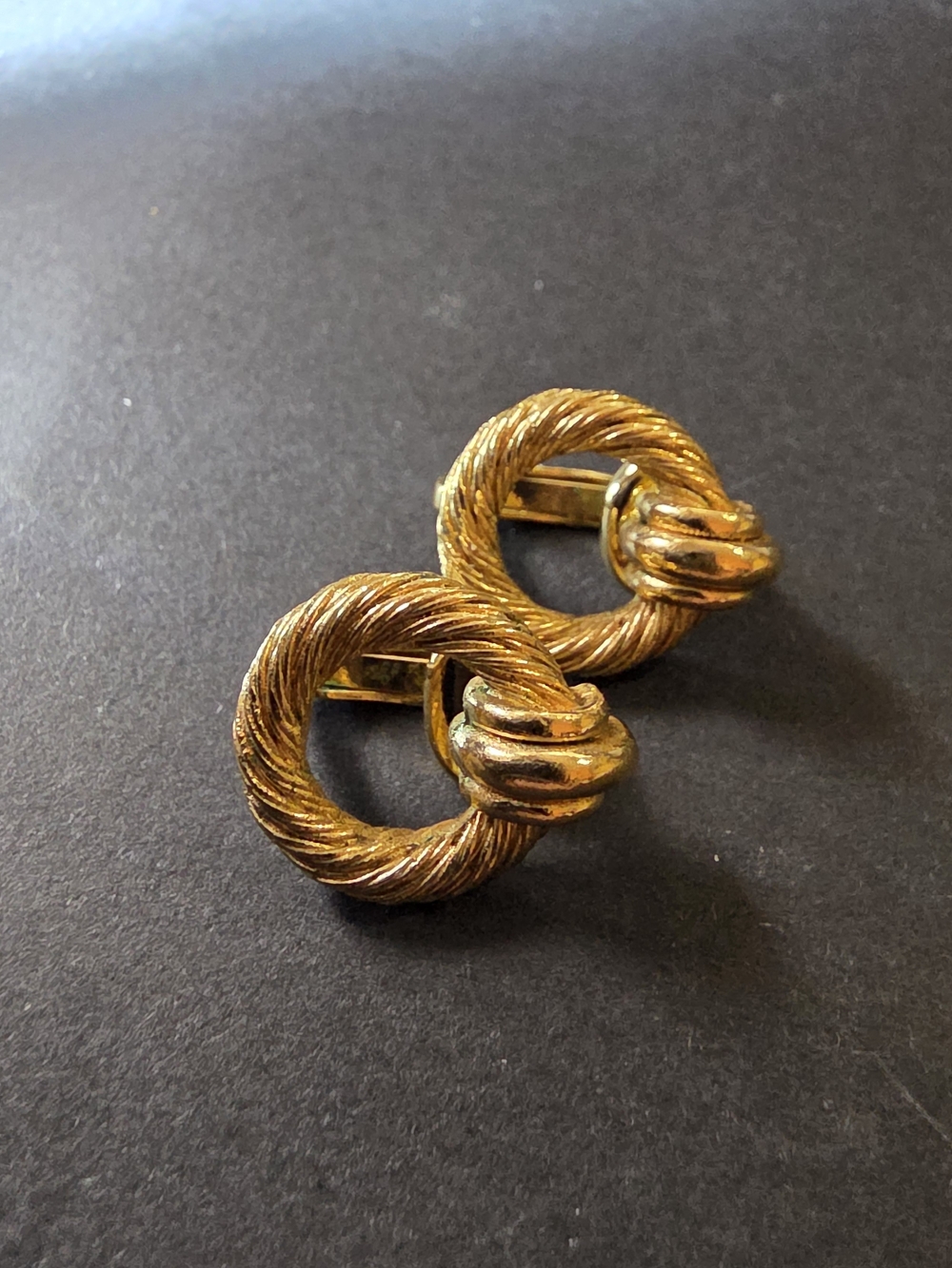 Christian Dior Gold-Tone Rope Knot Clip-On Earrings